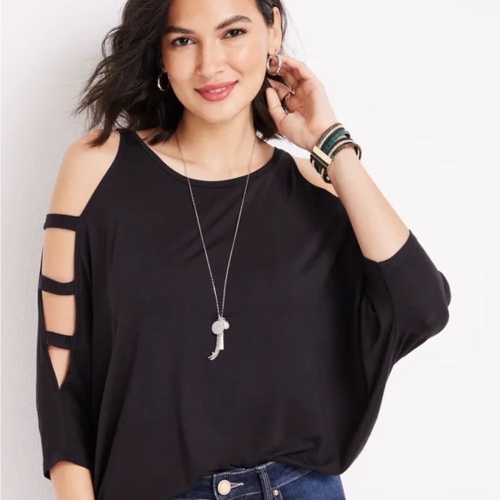Maurices Black Cold Shoulder Top